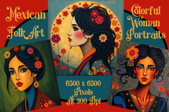 Download Mexican Folk Art Woman’s Portraits - Portraits Collection